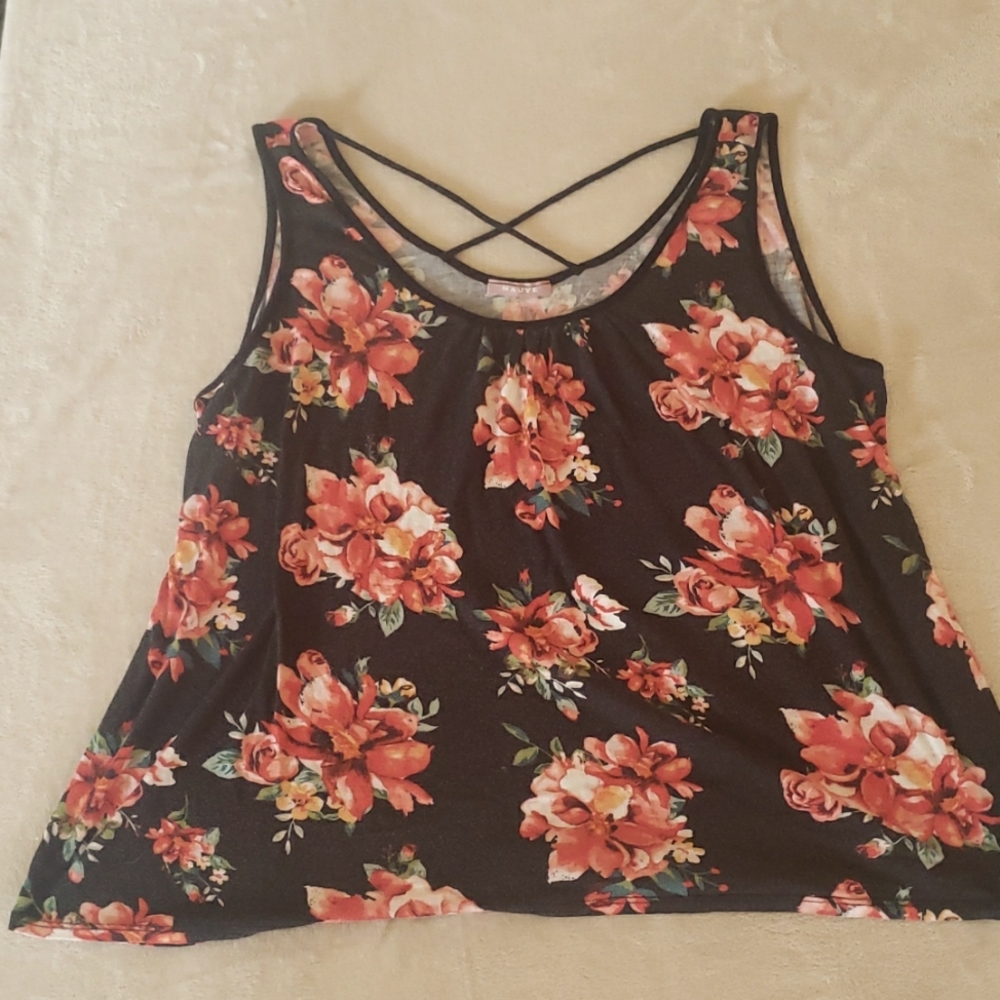 Mauve Floral Tank Top